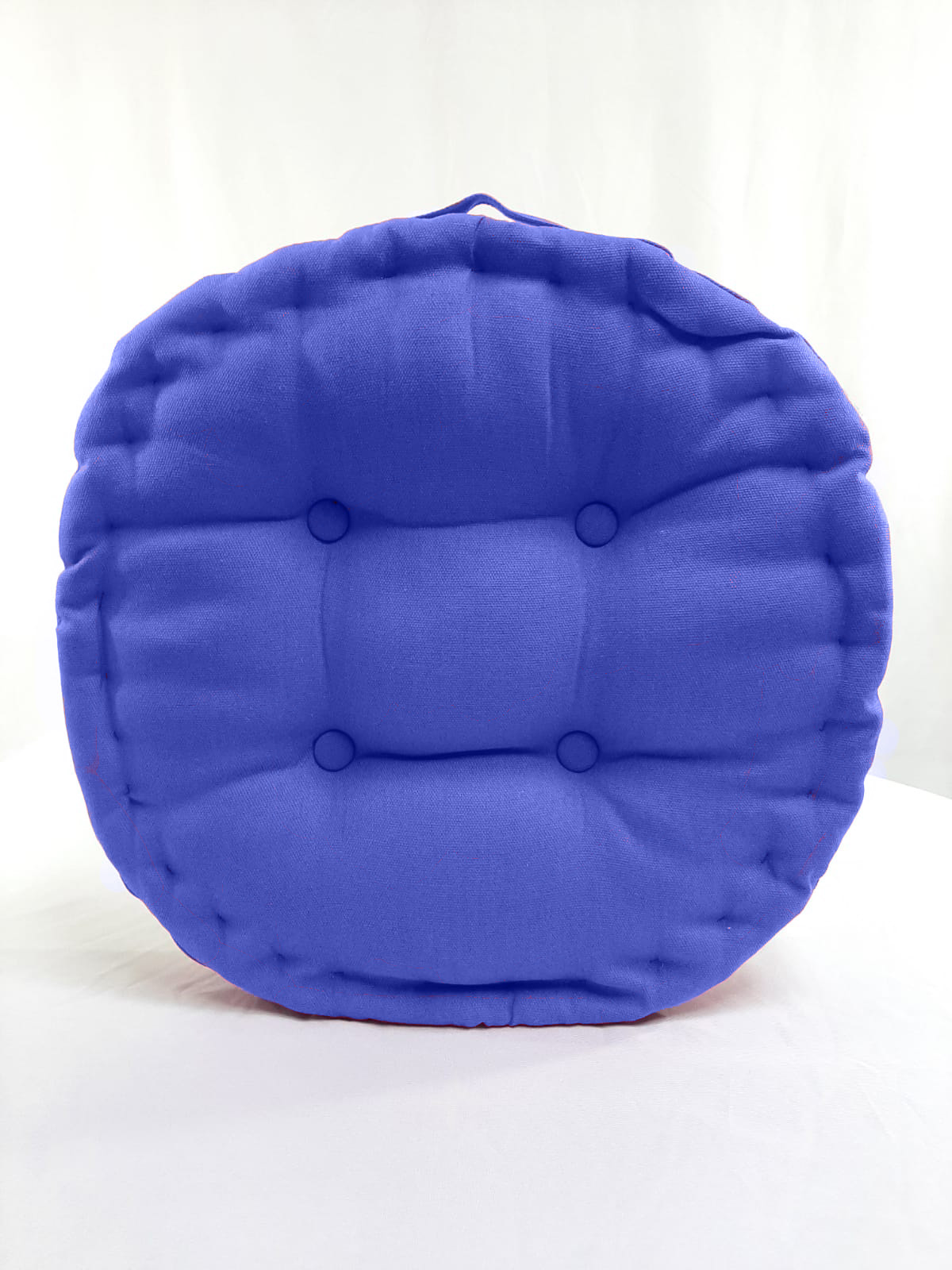 cojín para silla redonda loneta lisa color azul 2.95 euros